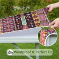 thumbnail image 6 of Ethnic Figure and Pattern Square Fitted Tablecloth with Elastic Edge,Square Table Cover,Washable Elastic Table Cover for Home Kitchen Party Decor 36"x36", 6 of 6