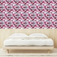 thumbnail image 3 of Ambesonne Floral Boho Peel & Stick Wallpaper for Home, Print Aquarelle Flowers, 13"x100", Ivory Magenta Lilac, 3 of 5