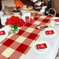 thumbnail image 3 of Red Plaid Table Runner,Valentine's Day Table Runner,Happy Valentine's Day Decor Kitchen Dining Table Settings 13x72 Inch, 3 of 6