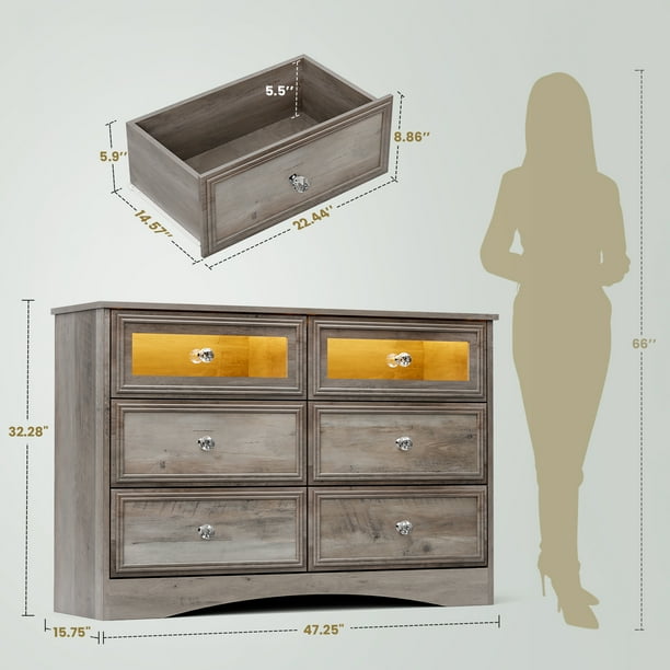 grey dresser with led lights Furniture World B713 4-Piece LED Storage Bedroom Set in Mirrored Grey