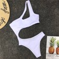 thumbnail image 2 of Jumpingount Poliéster Mujer Bikinis Transpirable Elástico Sexy Elegante Color sólido Playa Piscina Fiesta Natación Traje de baño Blanco L Type2 NO2, 2 of 6