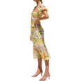 thumbnail image 4 of HAHDAXIA Robe Midi à Encolure Carrée pour Femmes Boho Florale Manches Bouffantes Queue de Poisson Robe Longue Moulante pour Plage Cocktail Été Mode Urbaine, 4 of 7