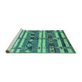 thumbnail image 2 of Ahgly Company Machine Washable Indoor Round Oriental Turquoise Blue Industrial Area Rugs, 4' Round, 2 of 4