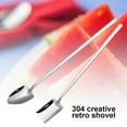 thumbnail image 2 of 2PCS Stainless Steel Shovel Shape Coffee Ice Cream Dessert Spoons Stainless Steel Shovel Coffee Dessert Fruit Watermelon Ice Cream Flat Spoon for Home and Party, 2 of 8