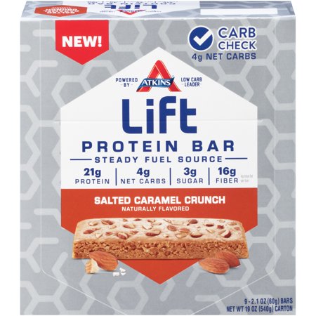 Atkins® Lift Salted Caramel Crunch Protein Bar 9-2.1 oz. Box