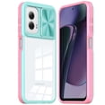 thumbnail image 2 of TJS for Motorola Moto G Stylus 5G 2024 Phone Case, Slide Camera Cover Full Body Bumper Protective Clear Cover (Pink/Blue), 2 of 3