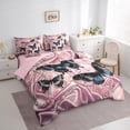 thumbnail image 3 of Manfei Chic Butterfly 7-Piece Bedding Sets Full Size for Women Girls, Princess Style Comforter Sets with Sheets, Luxury Pearl Brocade Bedding Accessories, Breathable Bedroom Decorative, 3 of 8