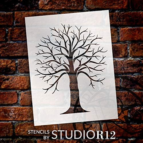 tree stencil with branches by studior12 diy rustic country home decor