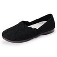thumbnail image 3 of Womens Shoes,Comfort Cloth Shoes Easy-On Slip On Design Breathable Soft Sole Non Slip for Spring Walking and Leisure,Shoes for Women,Black,5.5, 3 of 7