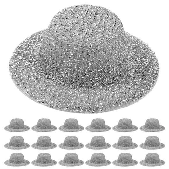 KAKOWELY 20 sombreros monocromáticos decorativos para muñecas de jazz en miniatura, sombreros en miniatura, sombreros de muñeca, manualidades DIY