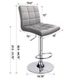 thumbnail image 3 of Leopard PU Leather Padded Square Back Adjustable Swivel Bar Stools,Grey, 3 of 6