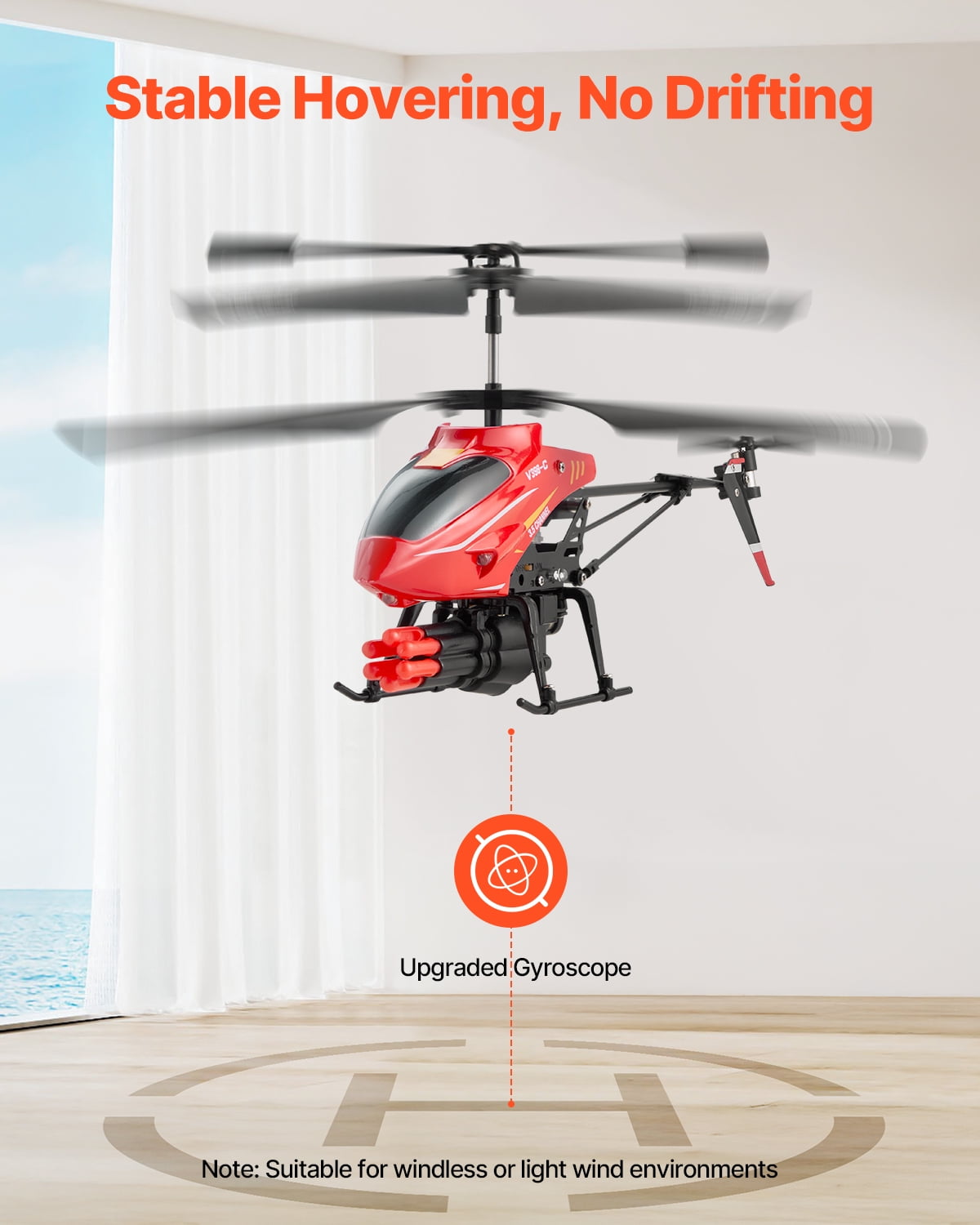 VEVOR RC Helicopter, 2.4GHz Flying Remote Control Helicopter with Shooting Mode, 3.5 Channel RC Airplane for Kid, Altitude Hold, One-Key Takeoff/Landing & LED Lights, Toys for Kids Ages 14 and up