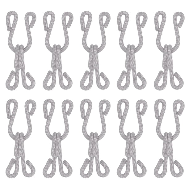 Coser Ganchos y Ojo, 24uds - Poliéster Cubierto Coser Ganchos y Ojos Cierre para Ropa, Sujetador, Falda, Costura Bricolaje Artesanía (Claro Gris, 37mm Longitud)