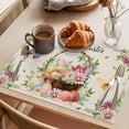 thumbnail image 3 of Easter Eggs Placemats Set of 8 Watercolor Eggs Flowers Butterfly Spring Beige Place Mats Indoor Wipeable Table Mats Washable Dining Table Placemats for Kitchen Holiday Party Home Decor 13x19 Inch, 3 of 9