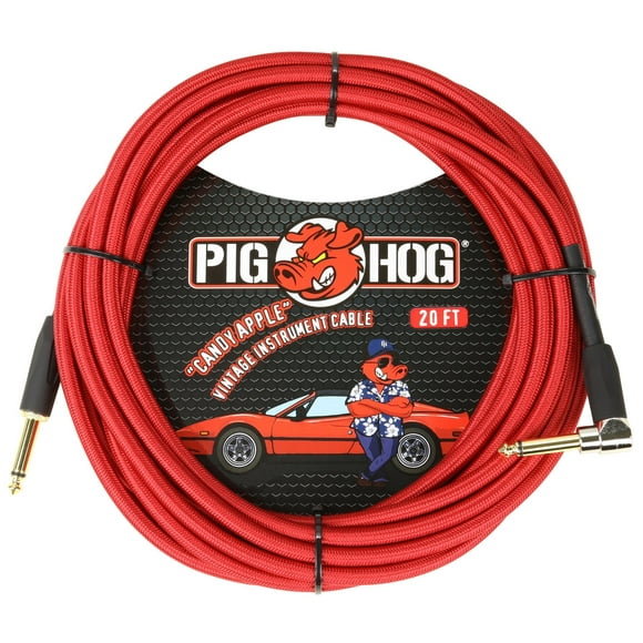 PIG HOG " candy pomme rouge & quot; Câble d'Instrument, ANGLE Droit de 20 Pieds