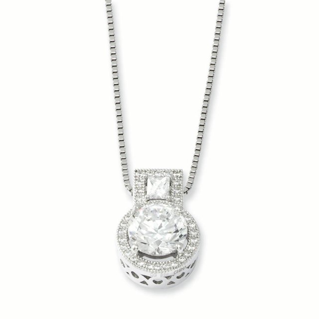 Sterling Silver & CZ Brilliant Embers Necklace 18 Inch