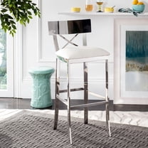 Safavieh Zoey 39''H Modern Glam Stainless Steel Cross Back Bar Stool