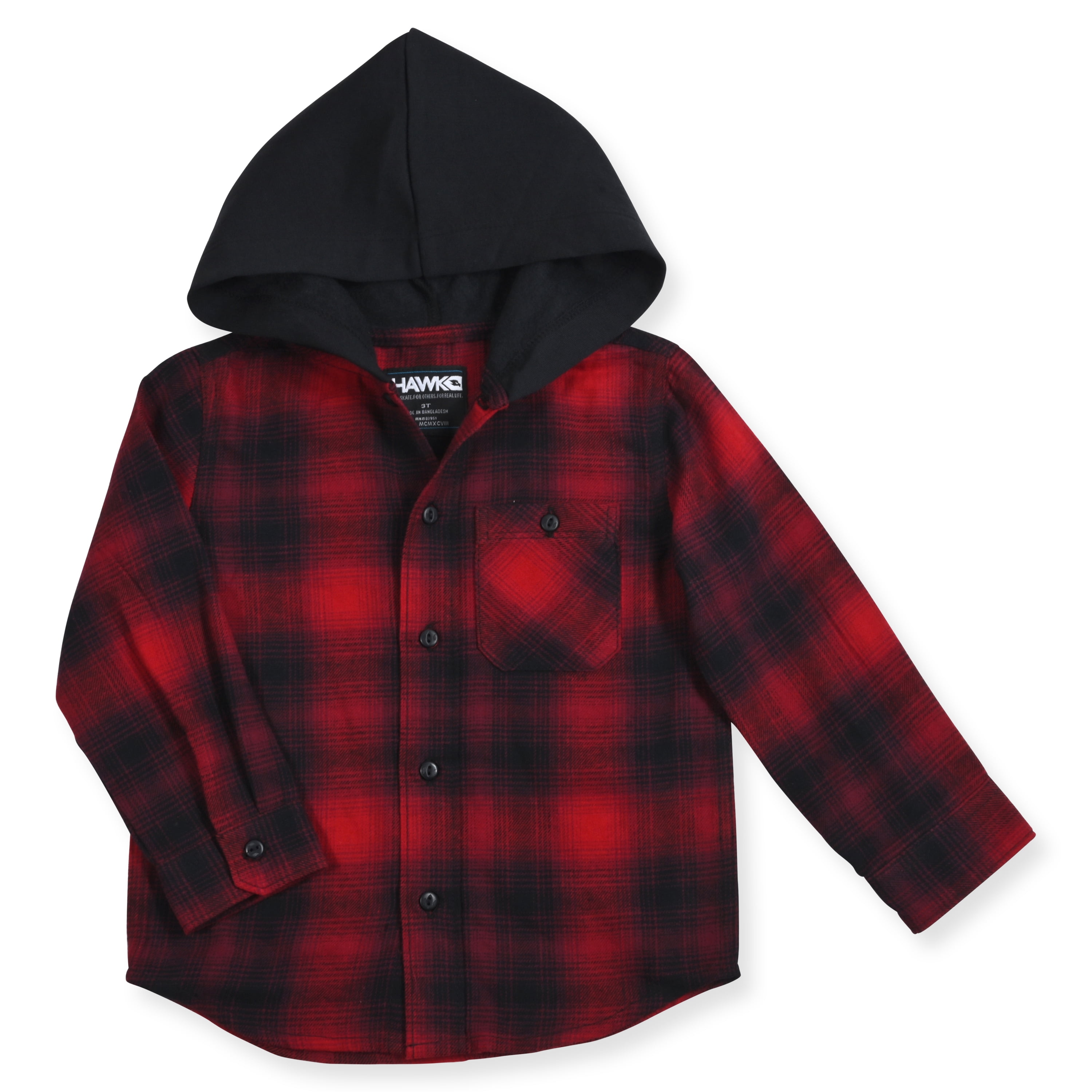 Tony Hawk Boys Hooded Flannel Shirt and Jogger Pant 2-Piece Outfit Set, Sizes 4-12