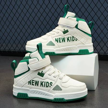 

Boys Leather Soft-soled Sneakers Lightweight Breathable Non-slip Hook-and-loop Fastener Casual Shoes