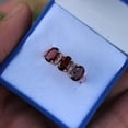 thumbnail image 3 of Garnet Ring, Silver Engagement Oval Cut Ring,Rose Gold Anniversary Ring,Three Gemstone Wedding Gift For Her, 3 of 5