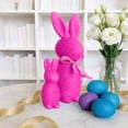 thumbnail image 4 of Easter Bunny Figurines Decor 2PCS 8.66 and 4.73 Inch with Bow Ties, Flocked Rabbit Centerpiece for Spring Table, Indoor Home and Office Shelf Decorations, Easter Party and Seasonal Gift Idea, 4 of 4