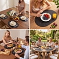 thumbnail image 4 of Vaukki Oval Vinyl Placemats Set of 6, Waterproof Faux Leather Table Mats, Heat Resistant Non Slip Wipeable for Dining Table, Black, 4 of 12