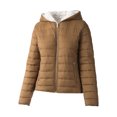 thumbnail image 1 of Hat and Beyond Women's Reversible Comfortable Lounge Fleece Sherpa And Puffer Jacket With Hood, 1 of 5