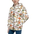 thumbnail image 2 of Pofeuu Mushrooms Print Teenage Zipper Hoodie Sweatshirts Hooded Casual Jackets With Pocket For Boys Girls-Medium, 2 of 6