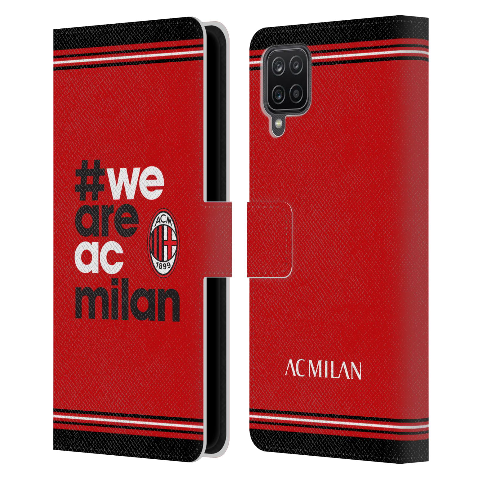 Head Case Designs Licenza Ufficiale AC Milan Bianco Stemma Cover in Morbido Gel Compatibile con Samsung Galaxy A12 2020 