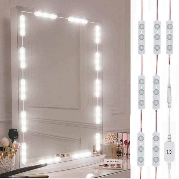 Luces LED para espejo de tocador LPHUMEX, control táctil regulable de 3 m