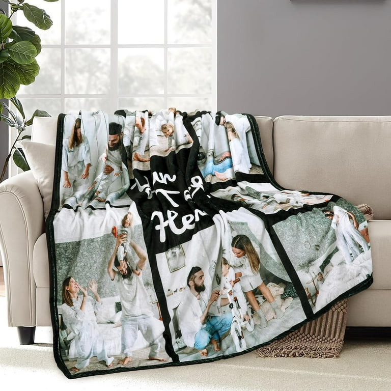 Personalized Blankets for Adults with 10 Photos and Words Optional Custom Sherpa Blanket Extra Large Customized Blanket for Bed Customizable Picture Blankets for Birthday Gift 60 X80 Walmart
