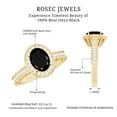 thumbnail image 6 of Rosec Jewels Vintage Style Ring for Women - Black Onyx Ring with Diamond Halo (6X8 MM), 10K Yellow Gold, US 13.00, 6 of 9