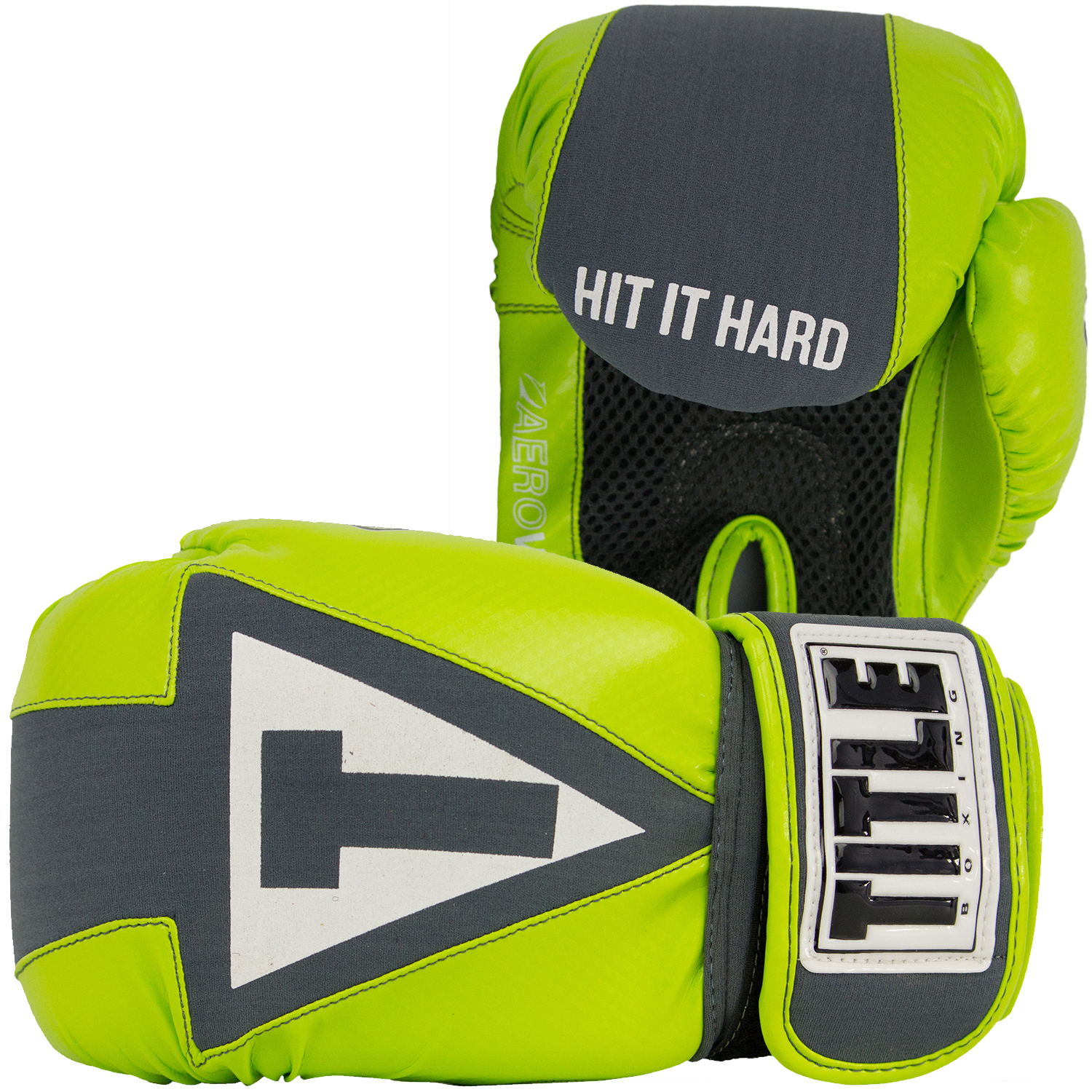 Title Gel Title Gel Aerovent Washable Fitness Boxing Gloves Lime Green/Gray