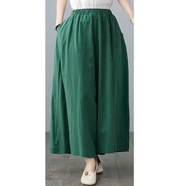 ZheElen Woman Loose Pants High Waist Solid Color Fashion Summer