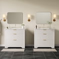 thumbnail image 6 of 36" Fluted Bathroom Vanity with Sink, Farmhouse Freestanding Bathroom Sink Cabinet with 2 Drawers & 1 Flip-Down Drawer, Easy Assembly & Cleaning, White, 6 of 7