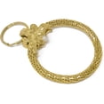 thumbnail image 2 of Vintage Gold Large Leaf with Pearl Circle Metal Mesh Jewelry Keychain, 2 of 3