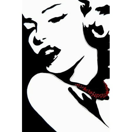 Limited Edition Giclee Art (CANVAS Marilyn by FidoStudio 18X12 CANVAS Gallery Wrap Giclee Edition Art Print Poster Wall Decor Marilyn Monroe Pop Art Iconic Blonde Noir Hollywood Beauty Red Necklace)