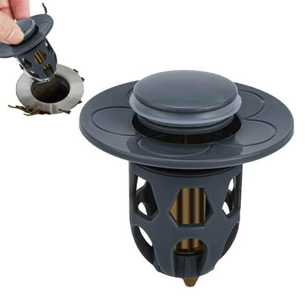 

Leking Universal Bathroom Sink Stopper 1.11.5”Steel Bullet Core Push Type Basin Pop-up Drain Filter Basin Pop Up Bathroom Drain Stopper Hair Catcher Anti Clogging Bathroom Sink Drain functional