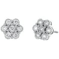 thumbnail image 3 of 10K White Gold Genuine Fanuk Set Diamond Unisex 9mm Flower Stud Earrings 1/3 CT, 3 of 5