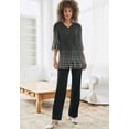 thumbnail image 4 of Woman Within Plus Size Petite Stretch Ponte Knit Pull-On Wide-Leg Pants, 4 of 5