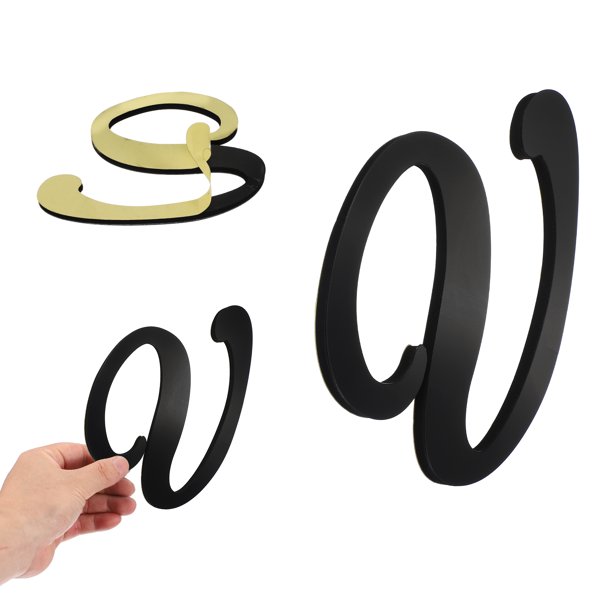 Uxcell Calcomanías de Pared de Letras 3D, 8" Autoadhesivas para Decoración del Hogar (Negro, Letra V)