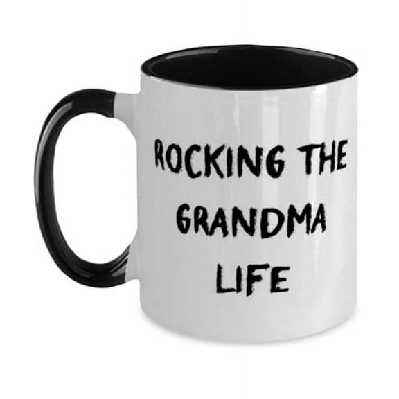 Rocking The Grandma Life Grandma Two Tone 11oz Mug, Gag Grandma, Cup For Grandma