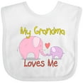 thumbnail image 3 of Inktastic My Grandma Loves Me Boys or Girls Baby Bib, 3 of 4
