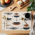 thumbnail image 2 of Navy Bohemian Placemats Set of 4, Geometric Boho Abstract Color Block Placemats for Dining Table, Place Mats for Kitchen Tabletop, Waterproof Wipeable Dining Table Mats Set, 2 of 9
