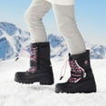 thumbnail image 5 of DREAM PAIRS Mid Calf Waterproof Winter Snow Boots Kamick for Big Kid Boys & Girls. color Black/Pink, size 13., 5 of 6