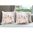 thumbnail image 6 of Ambesonne Cat Throw Pillow Cover 4 Pack, Pastel Kitty and Butterflies, 16", Multicolor, 6 of 7