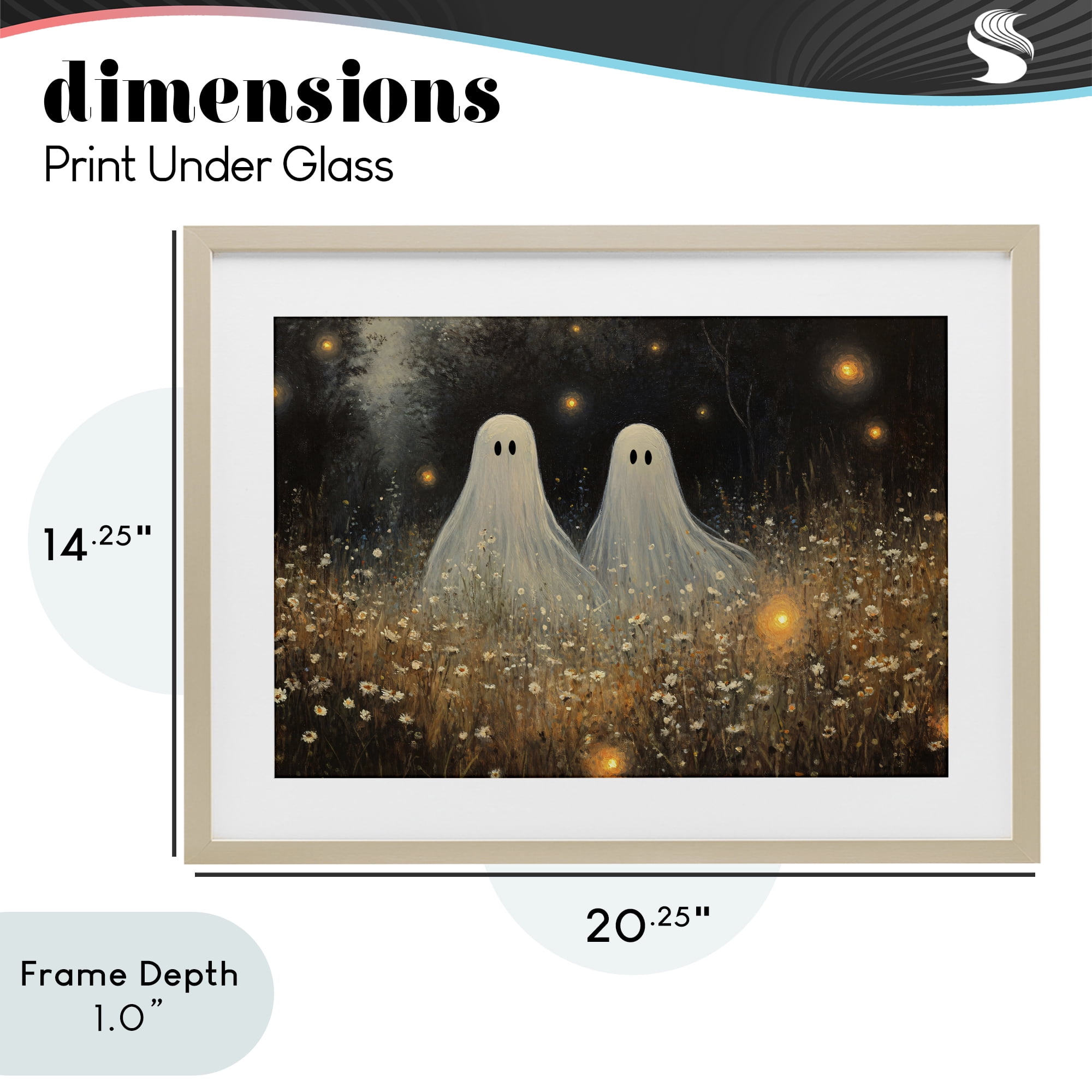 Stupell Industries Ethereal Ghost Twins Birch Framed Print Under Glass, design by Jacky Ngan