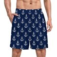 thumbnail image 1 of NICKSUN Shorts de Pyjama Amusants pour Hommes, Bas de Pyjama Doux avec Poches, Ancres, S, 1 of 6