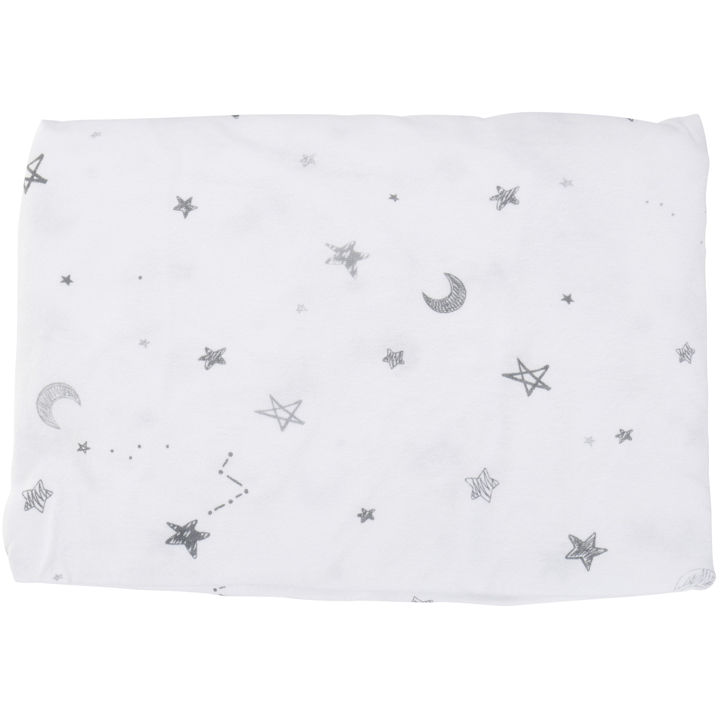American Baby Company 2 Pack Printed 100% Cotton Knit Fitted Contoured Changing Table Pad Cover - Compatible with Mika Micky Bassinet, Gray Stars and Zigzag, for Boys and Girls