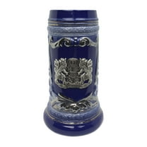 Deutschland Germany Eagle Metal Medallion Mini German Beer Stein Ceramic Shot Glass